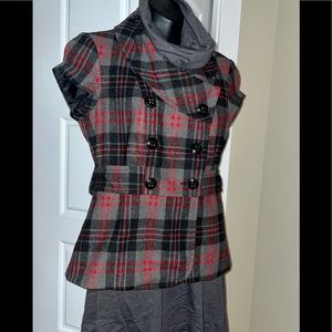 🌾 Plaid mini blazer